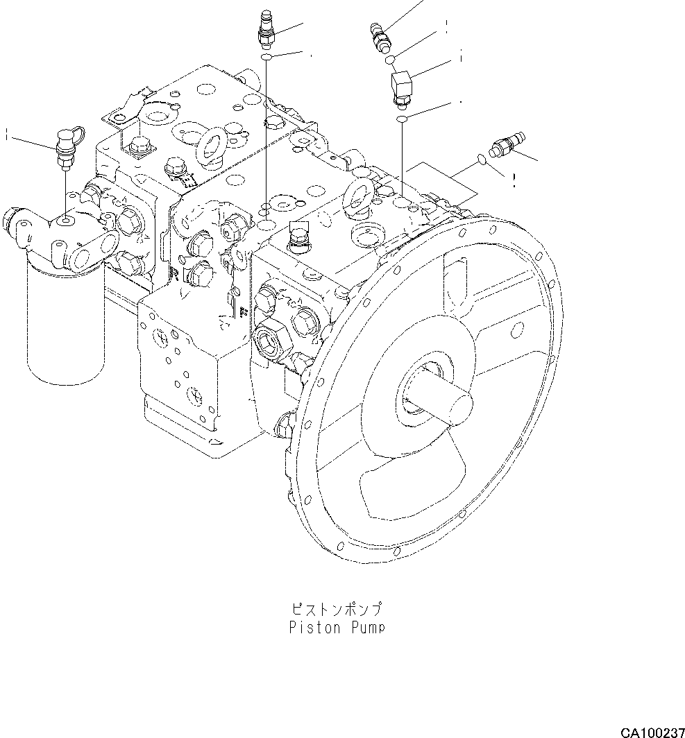 Komatsu parts book diagram for PC200LC-8M0 S/N C10001-UP: PREVENTIVE MAINTENANCE SERVICE CONNECTORS, (#C10001-)