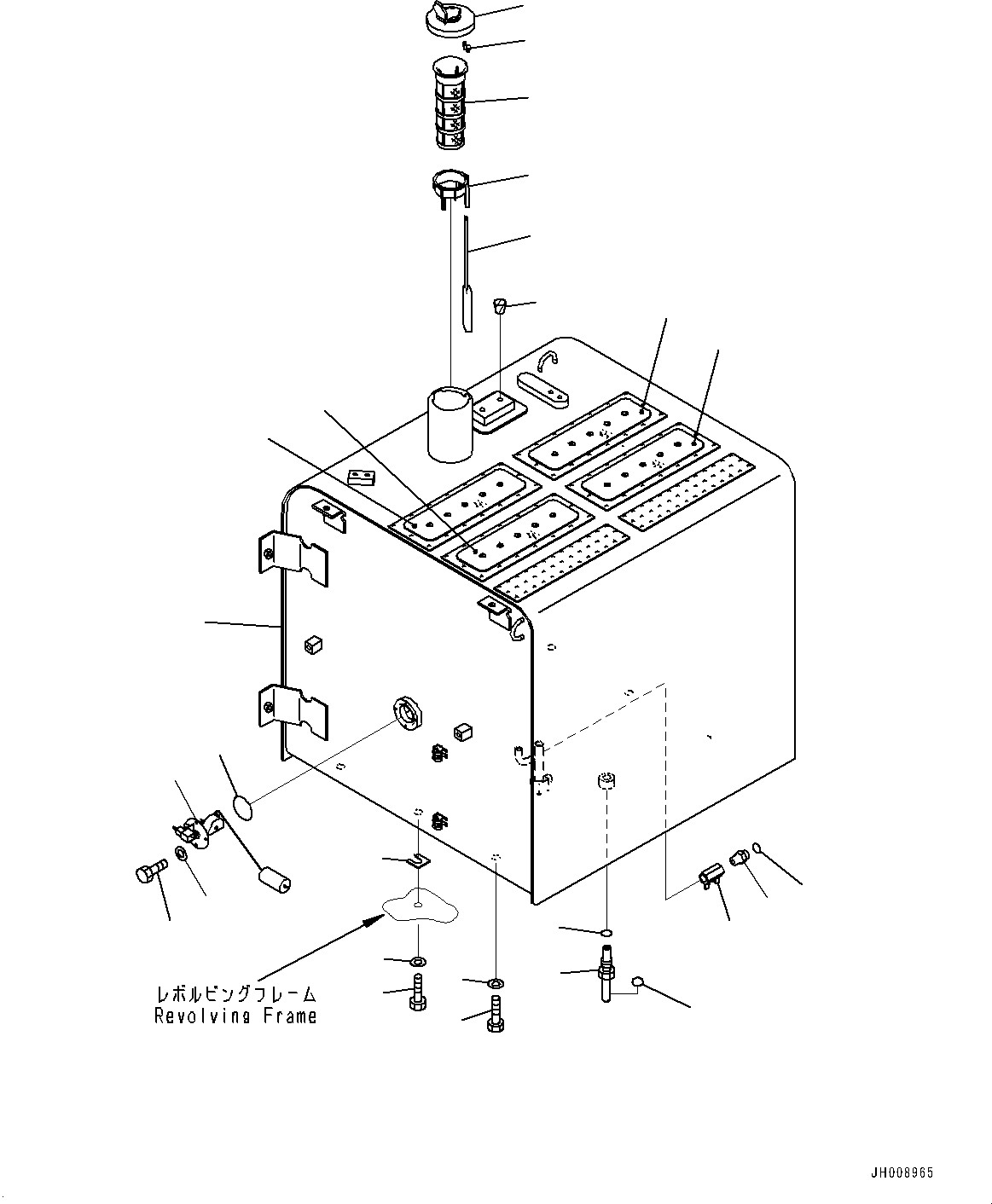 Komatsu parts book diagram for PC360-8M2 S/N 83184-UP: FUEL TANK, (#83184-)