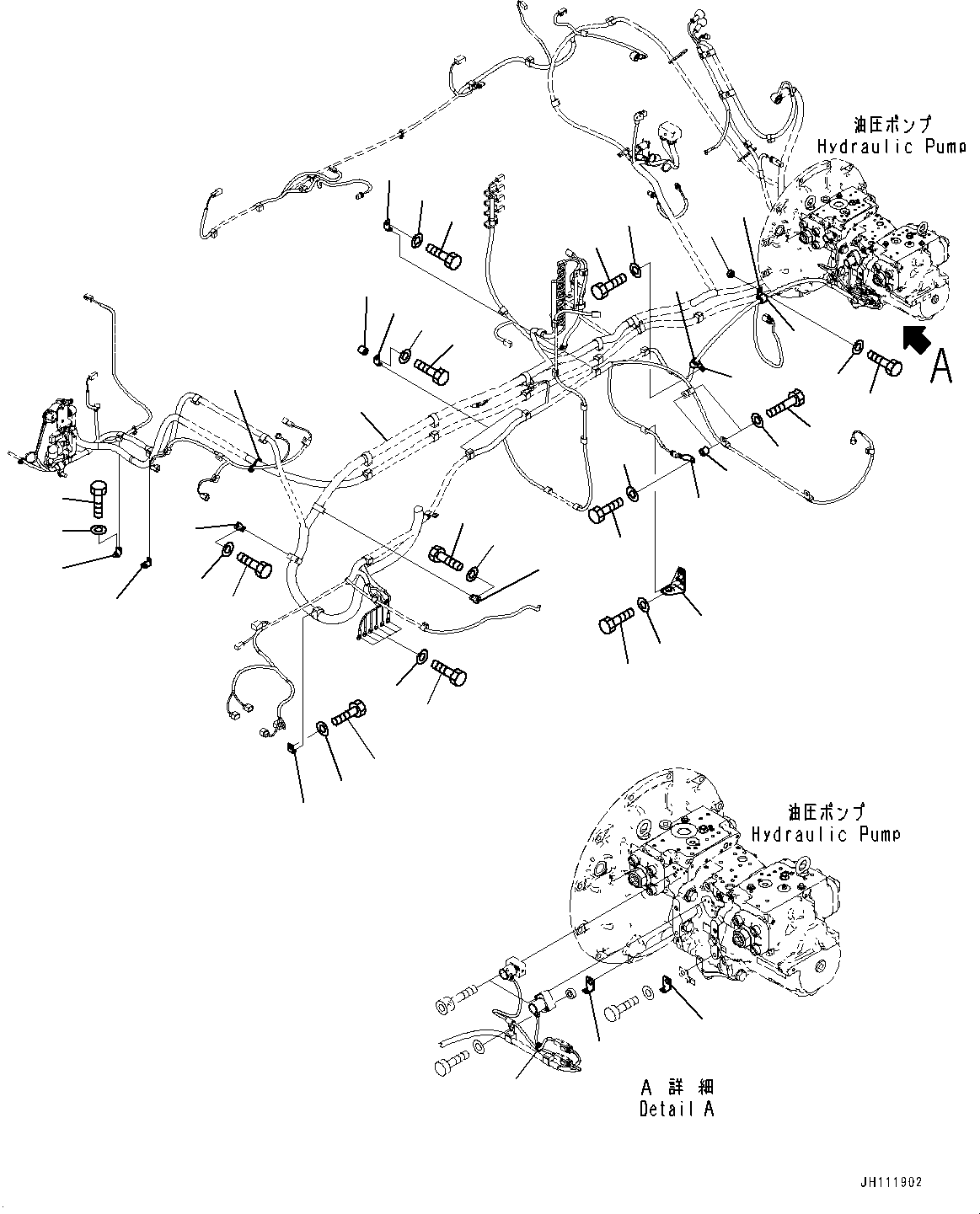 Komatsu parts book diagram for PC360-8M2 S/N 83184-UP: ELECTRIC WIRING HARNESS, MAIN WIRING HARNESS (1/2)(#83184-)