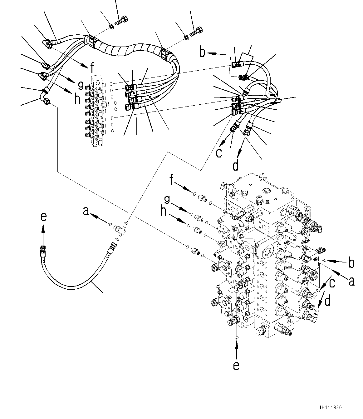Komatsu parts book diagram for PC360-8M2 S/N 83184-UP: PROPORTIONAL PRESSURE CONTROL (PPC) VALVE PIPING, (#83184-)