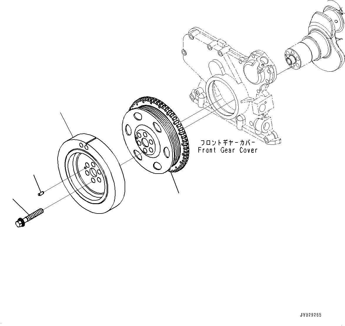Komatsu parts book diagram for SAA6D107E-1 S/N 26701907-UP (For PC210-10M0): VIBRATION DAMPER, (#26701907-)