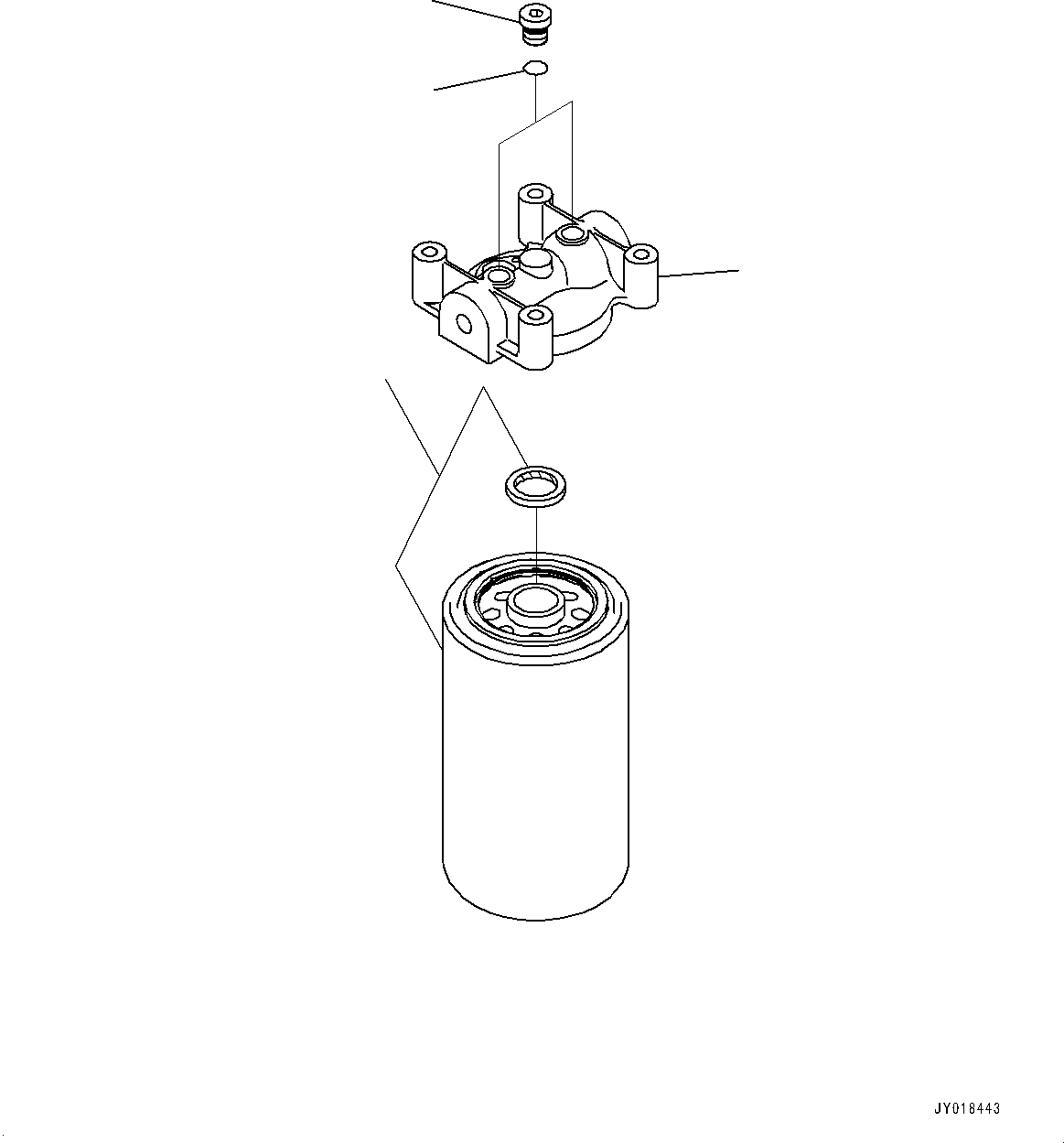 Komatsu parts book diagram for SAA6D107E-1 S/N 26701907-UP (For PC210-10M0): FUEL FILTER, (#26701907-)