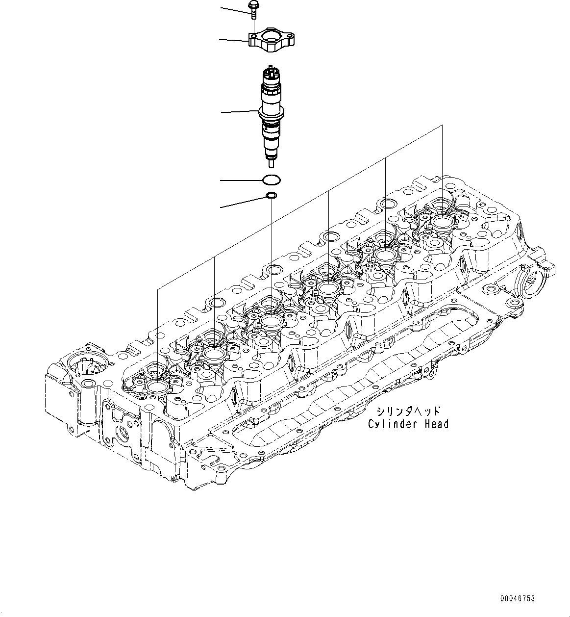 Komatsu parts book diagram for SAA6D107E-1 S/N 26701907-UP (For PC210-10M0): FUEL INJECTOR, (#26701907-)