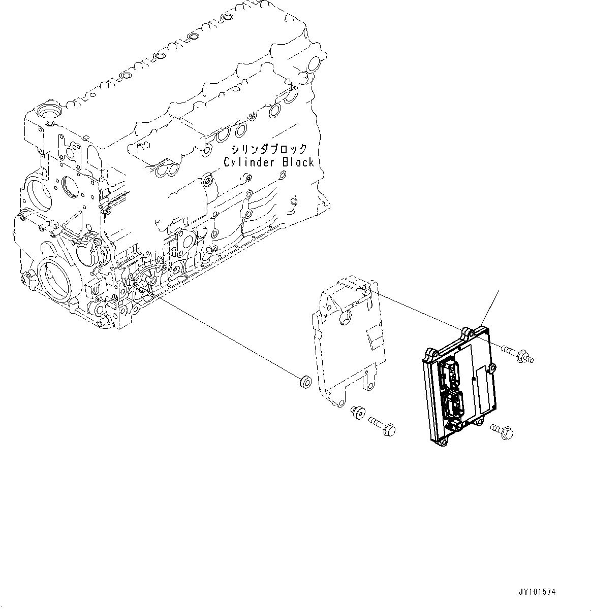 Komatsu parts book diagram for SAA6D107E-1 S/N 26701907-UP (For PC210-10M0): ENGINE CONTROLLER, (#26701907-)
