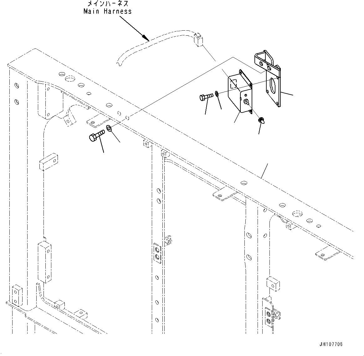 Excavators Komatsu / PC1250-11R S/N J20001-UP(1001992t) / Electric Wiring Harness, Fuel Priming Pump Switch(#J20001-)(E002004 : E0200-018004)