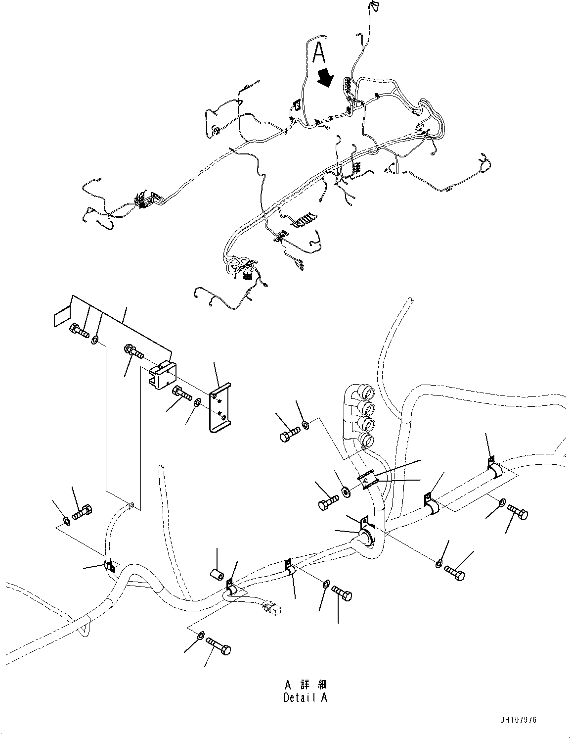 Excavators Komatsu / PC1250-11R S/N J20001-UP(1001992t) / Electric Wiring Harness, Main Wiring Harness Clamp (3/16)(#J20001-)(E002007 : E0200-018007)