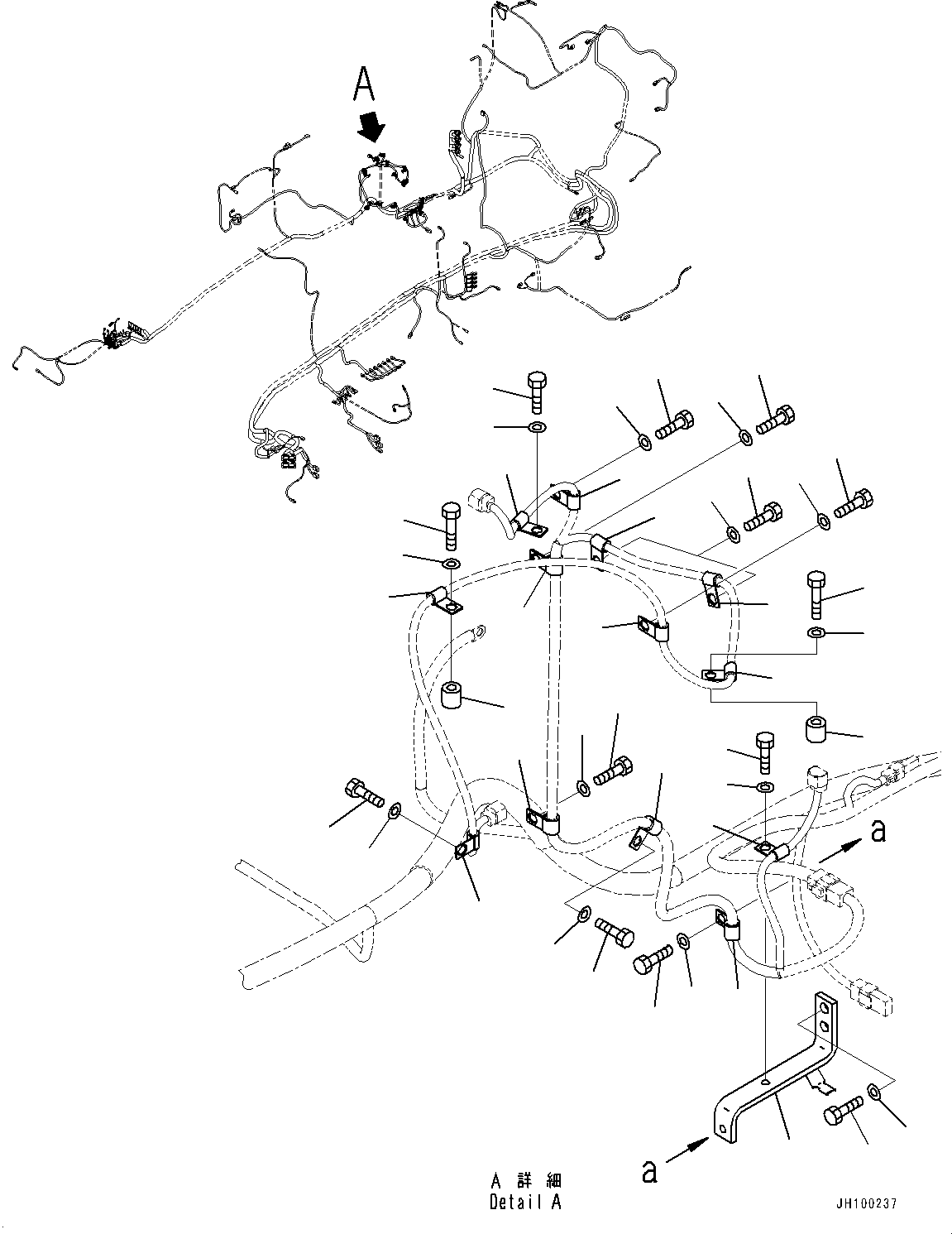 Excavators Komatsu / PC1250-11R S/N J20001-UP(1001992t) / Electric Wiring Harness, Main Wiring Harness Clamp (14/16)(#J20001-)(E002018 : E0200-018018)