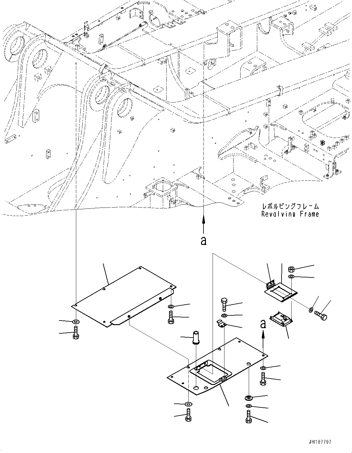 Excavators Komatsu / PC1250-11R S/N J20001-UP(1001992t) / Under Cover, Revolving Frame, R.H. (1/3)(#J20001-)(M014001 : M1810-008001)