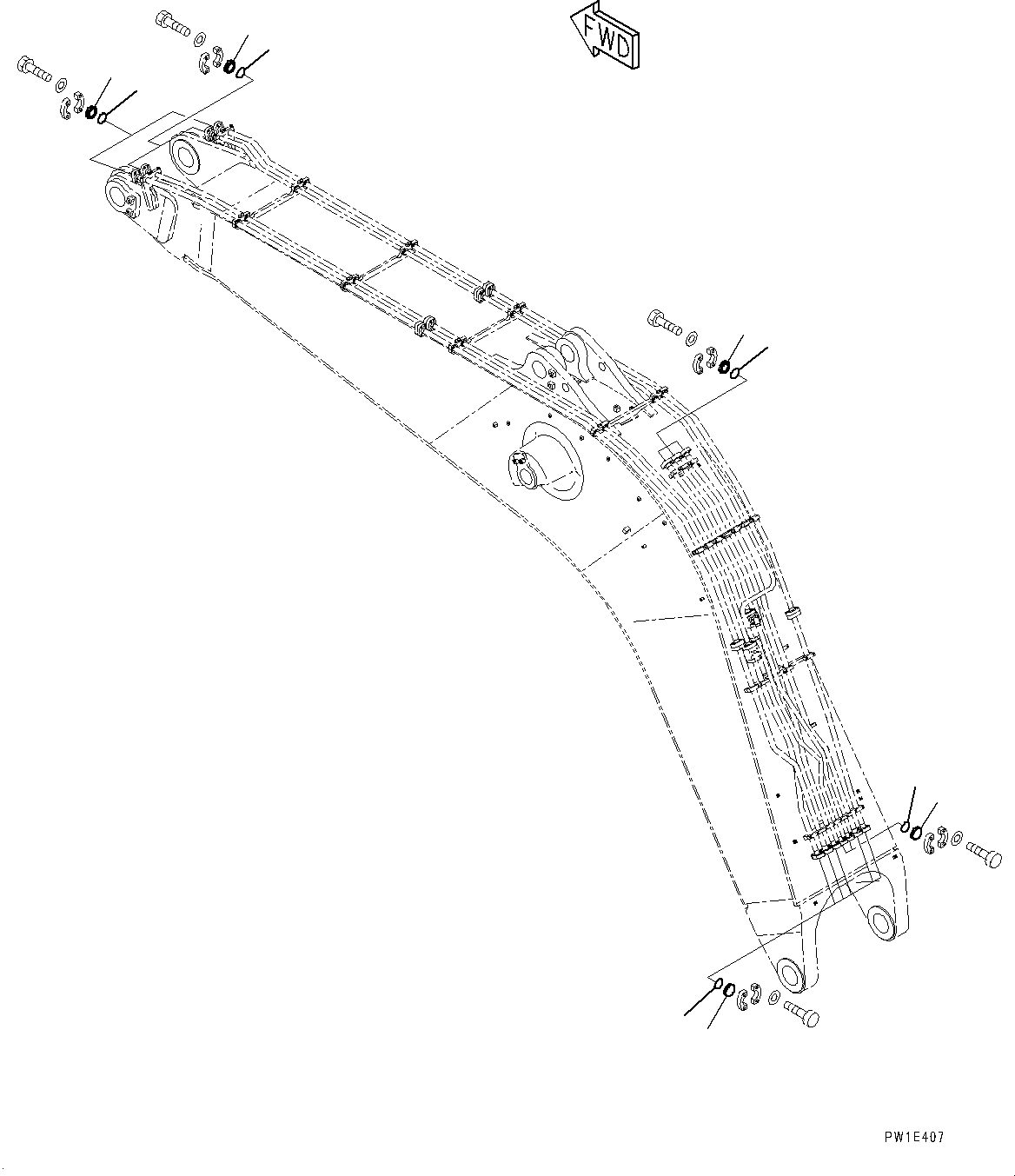 Excavators Komatsu / PC1250-11R S/N J20001-UP(1001992t) / Boom, Blind Parts(#J20001-)(T001010 : T1110-006010)
