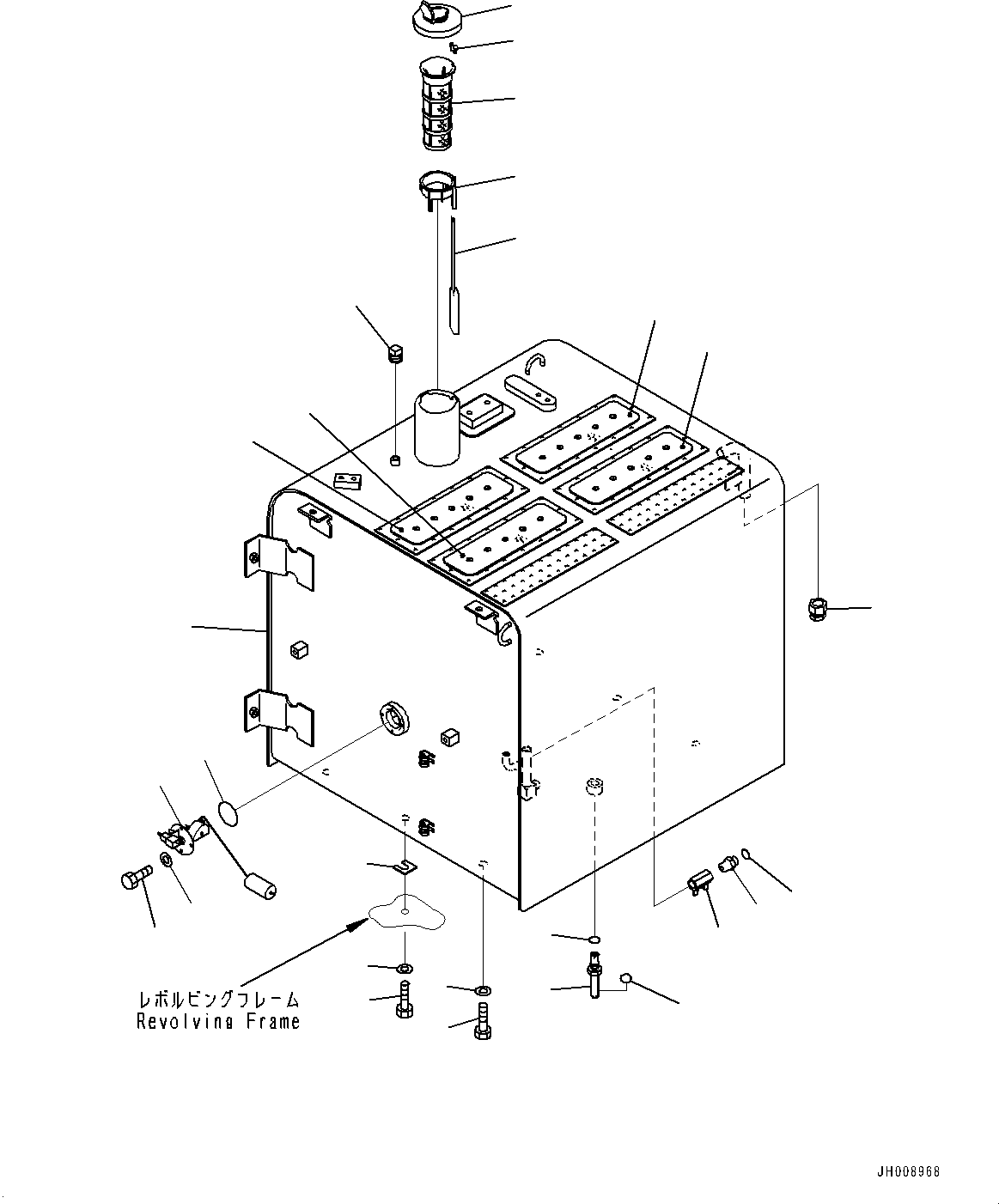 Komatsu parts book diagram for PC300-8M2 S/N 80001-UP: FUEL TANK, (REFUELING PUMP)(#80001-80016)