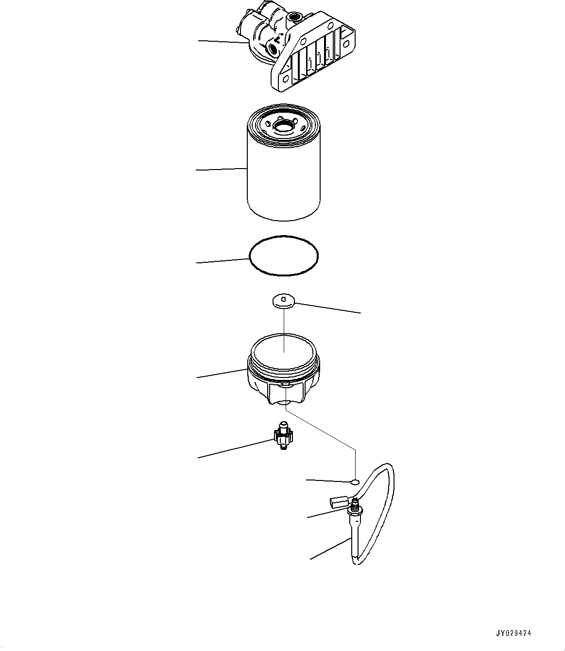 Komatsu parts book diagram for PC300-8M2 S/N 80001-UP: FUEL PIPING, INNER PARTS, FUEL PREFILTER (WATER SEPARATOR)(#80001-)