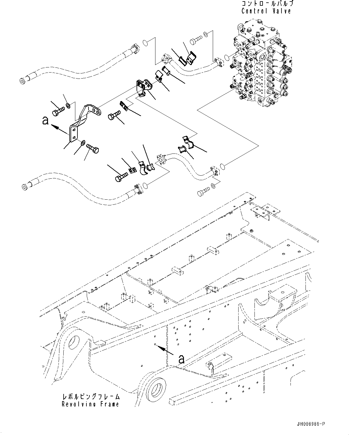 Komatsu parts book diagram for PC300-8M2 S/N 80001-UP: ARM AND BUCKET PIPING, (2/2)(#80001-)