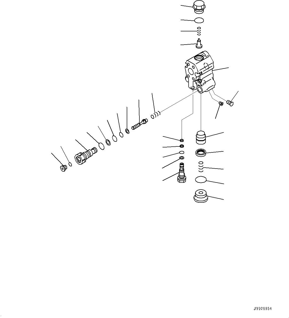 Komatsu parts book diagram for PC300-8M2 S/N 80001-UP: ARM HYDRAULIC DRIFT PREVENTION VALVE, INNER PARTS(#82565-83179)