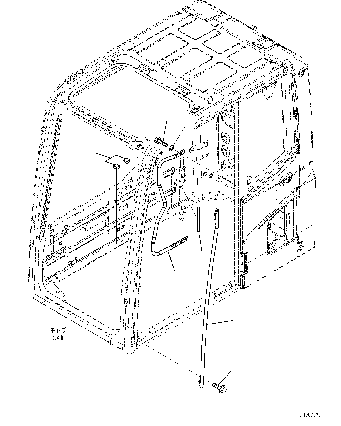 Komatsu parts book diagram for PC300-8M2 S/N 80001-UP: CAB, GRIP(#80001-)