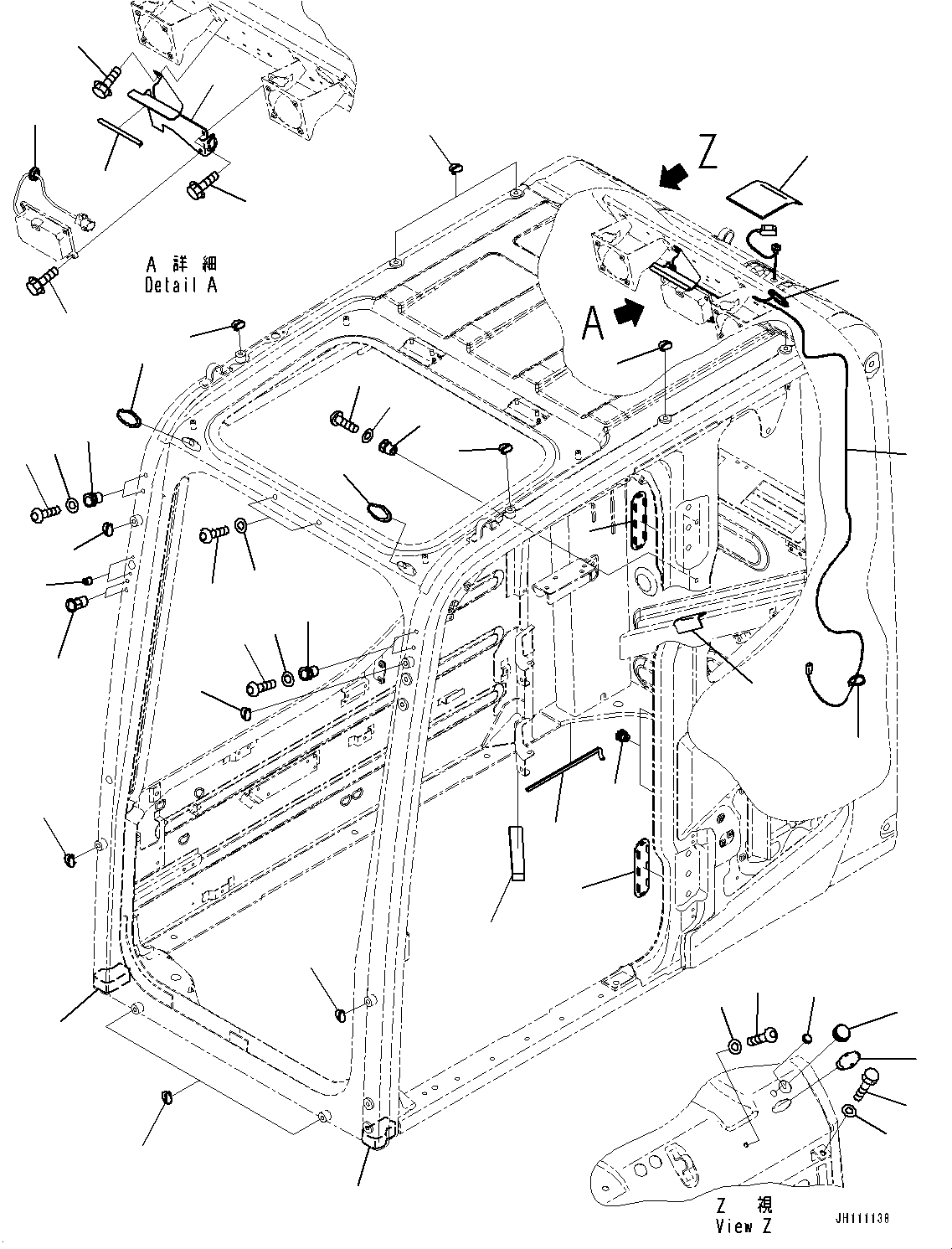 Komatsu parts book diagram for PC300-8M2 S/N 80001-UP: CAB, GATEWAY FUNCTION CONTROLLER ANTENNA (GATEWAY FUNCTION CONTROLLER, MODEM LESS)(#80001-)