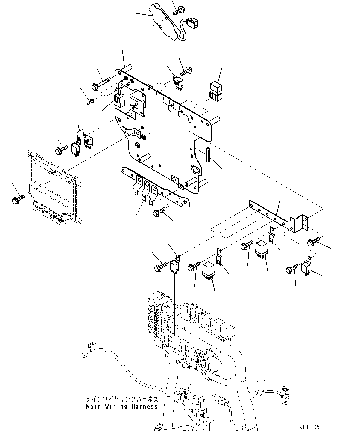 Komatsu parts book diagram for PC300-8M2 S/N 80001-UP: CAB, CAB IN PARTS, PUMP CONTROLLER AND RELAY(#80001-)