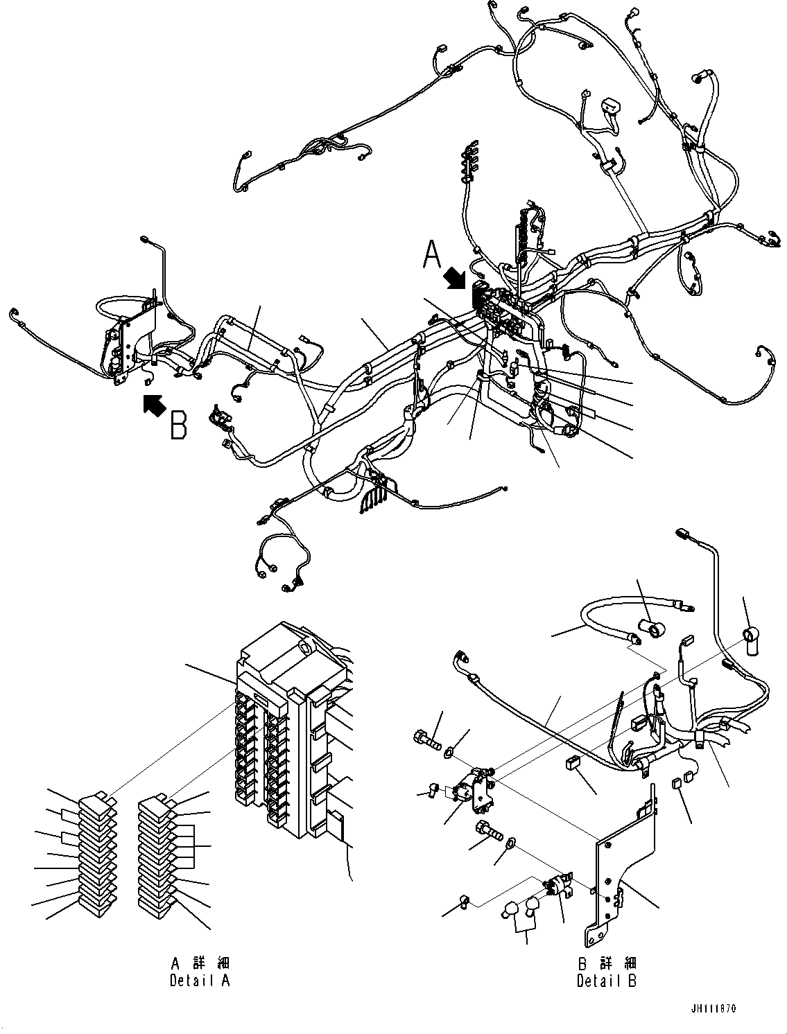 Komatsu parts book diagram for PC300-8M2 S/N 80001-UP: CAB, FLOOR, WIRING HARNESS(#80001-)