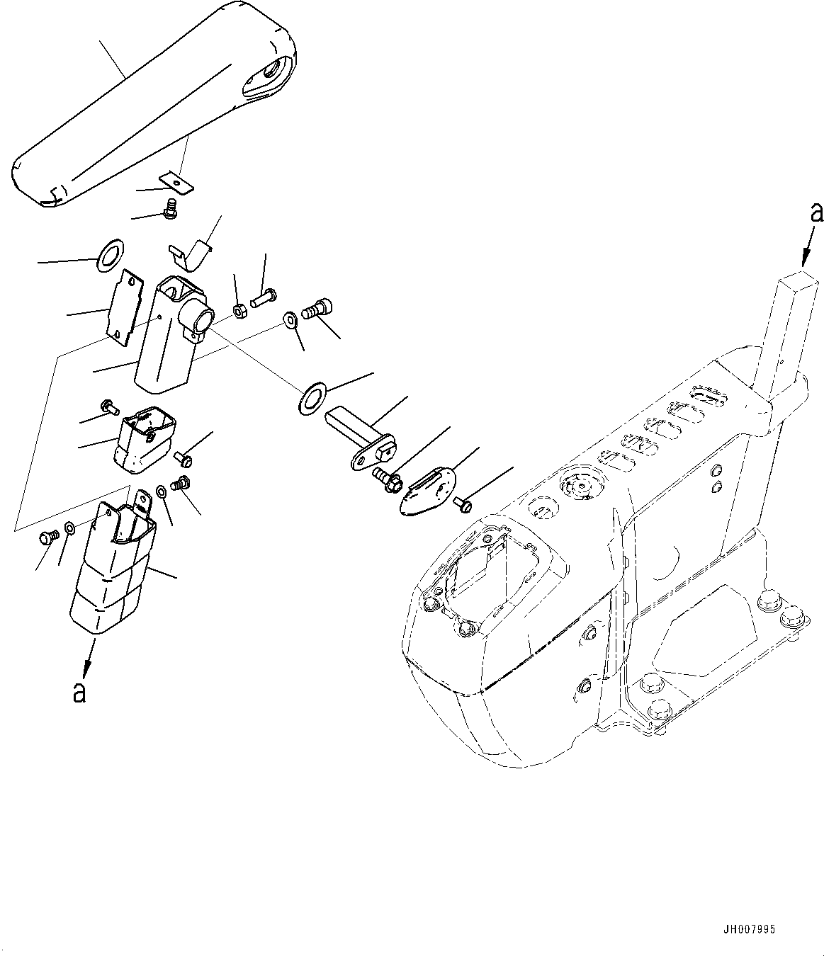 Komatsu parts book diagram for PC300-8M2 S/N 80001-UP: CAB, FLOOR, ARMREST, R.H.(#80001-)