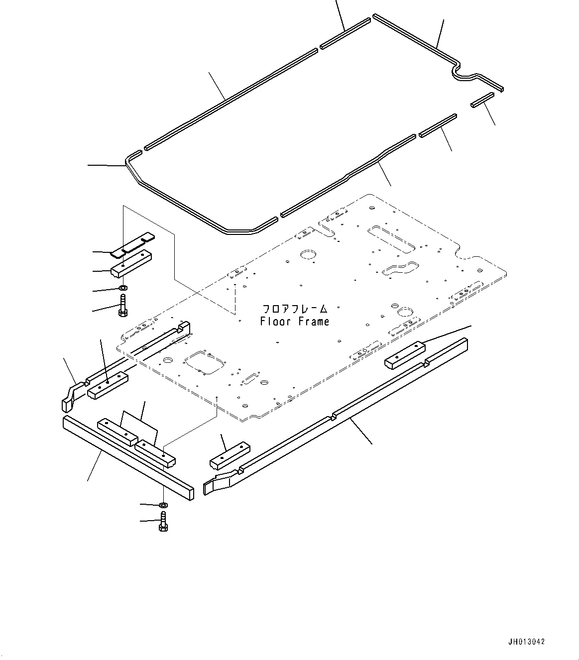 Komatsu parts book diagram for PC300-8M2 S/N 80001-UP: CAB, FLOOR, SEAL(#80001-)