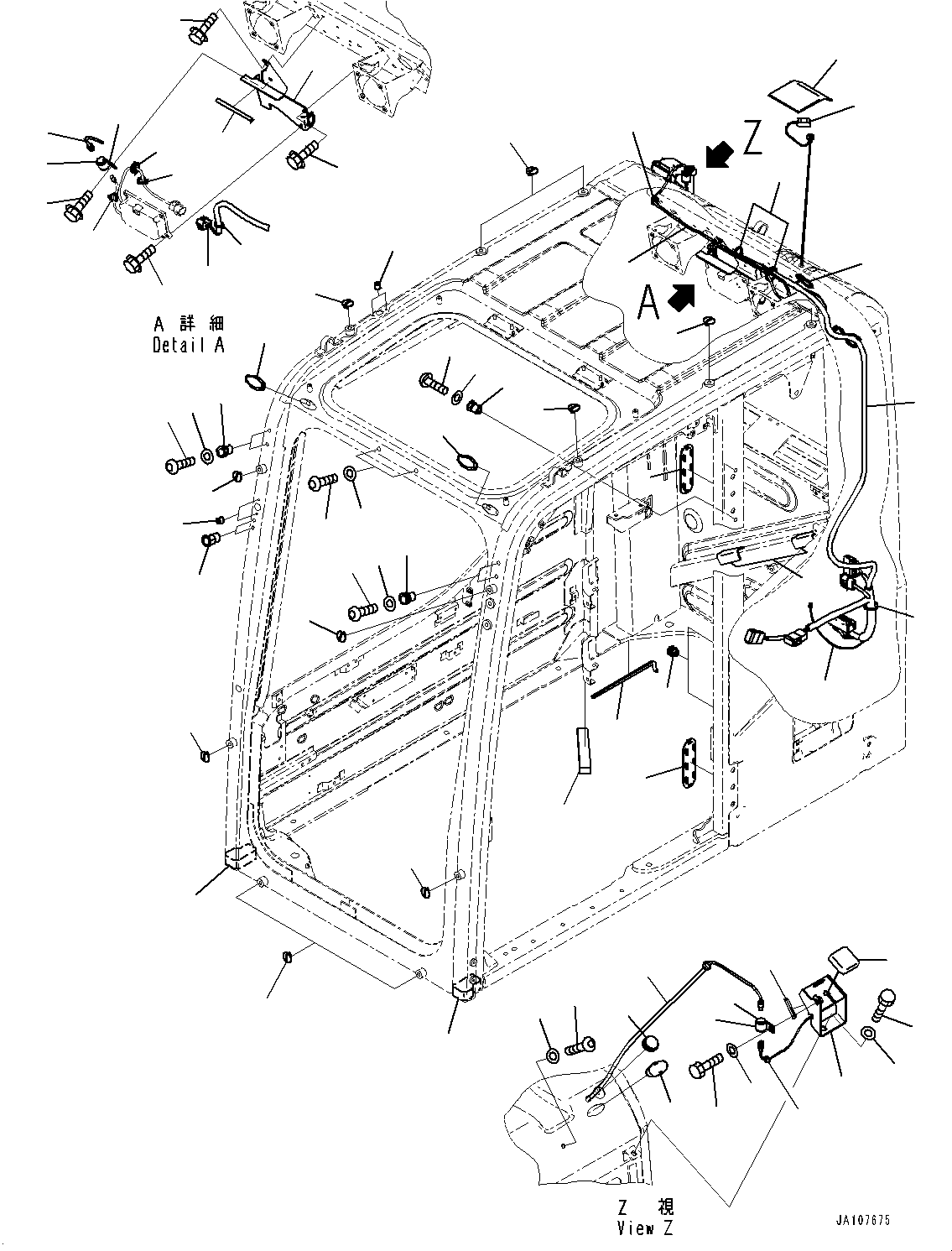 Komatsu parts book diagram for PC300-8M2 S/N 80001-UP: CAB, GATEWAY FUNCTION CONTROLLER ANTENNA (IRIDIUM)(#80001-)