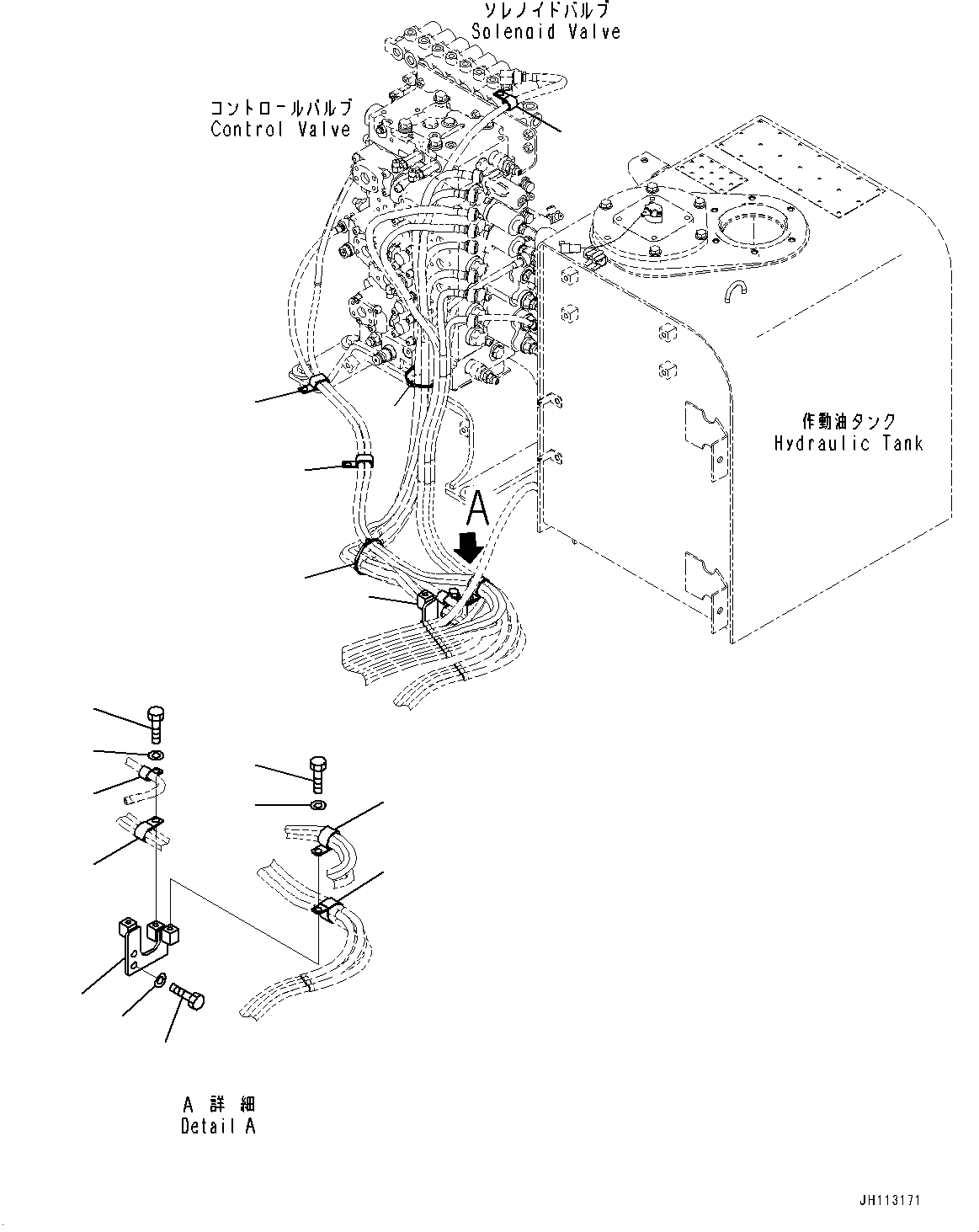 Komatsu parts book diagram for PC300-8M2 S/N 80001-UP: PROPORTIONAL PRESSURE CONTROL (PPC) PIPING, (#80001-)