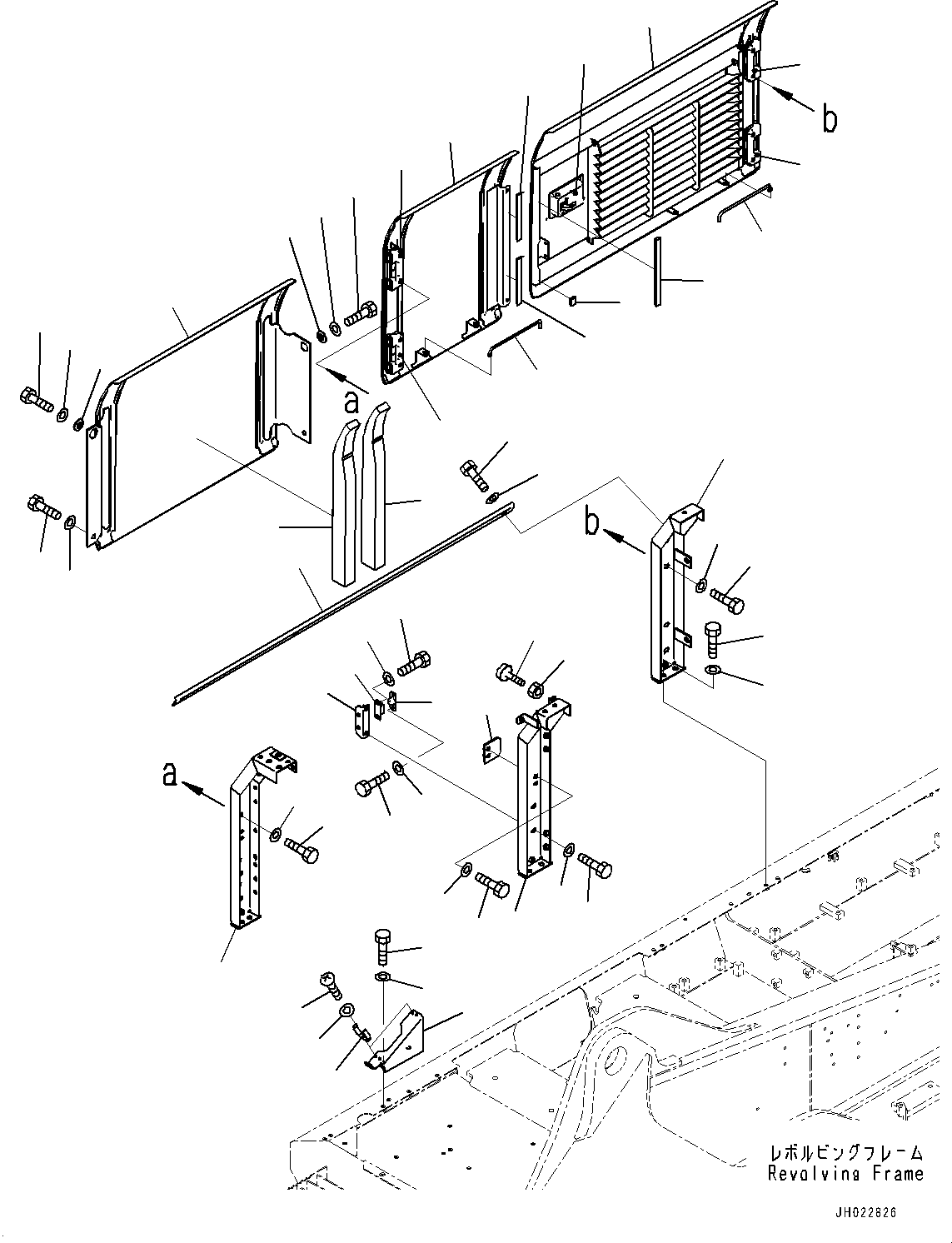 Komatsu parts book diagram for PC300-8M2 S/N 80001-UP: SIDE COVER R.H., (EXTRA BAD FUEL AND POOR FUEL SPECIFICATION, WATER+DUST, LARGE FUEL PREFILTER)(#81072-)