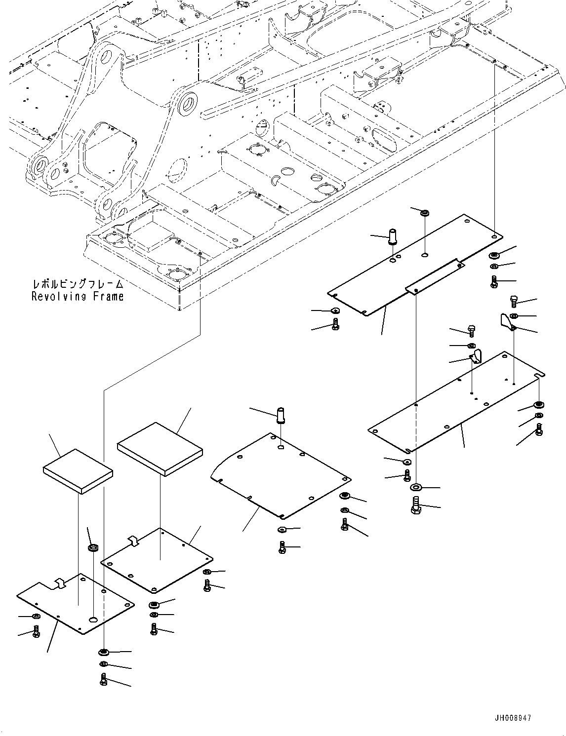 Komatsu parts book diagram for PC300-8M2 S/N 80001-UP: UNDER COVER, (1/3) (HEAVY DUTY TYPE)(#80001-)