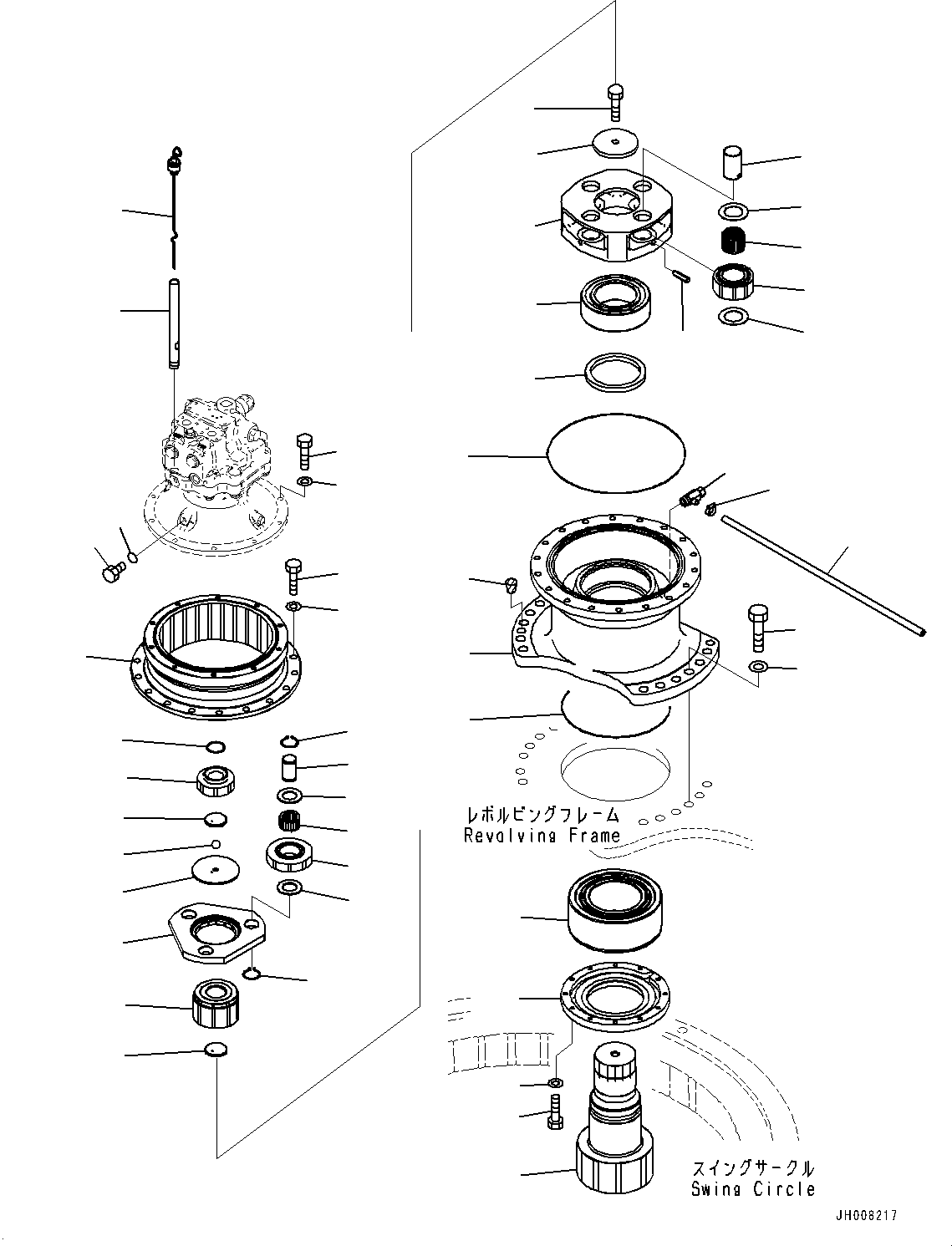 Komatsu parts book diagram for PC300-8M2 S/N 80001-UP: SWING MACHINERY AND MOTOR, SWING MACHINERY(#80001-)