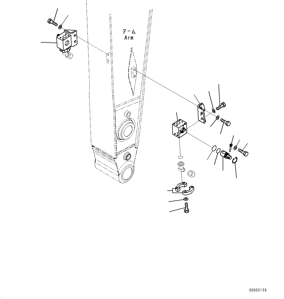 Komatsu parts book diagram for PC300-8M2 S/N 80001-UP: ARM, VALVE FOR ADDITIONAL PIPING (2600MM, 1-ATTACHMENT, 100 HOURS LUBRICATION INTERVAL)(#80001--2147483648)