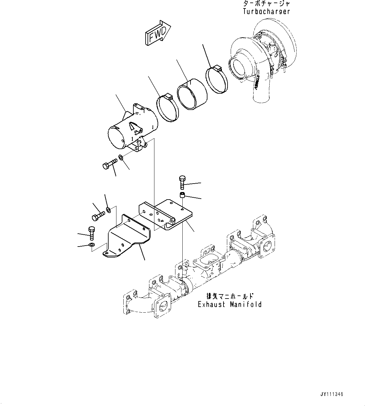 Komatsu parts book diagram for SAA6D140E-7 S/N 837398-UP (For GD955-7): AIR CLEANER SUPPORT, (#837398-)