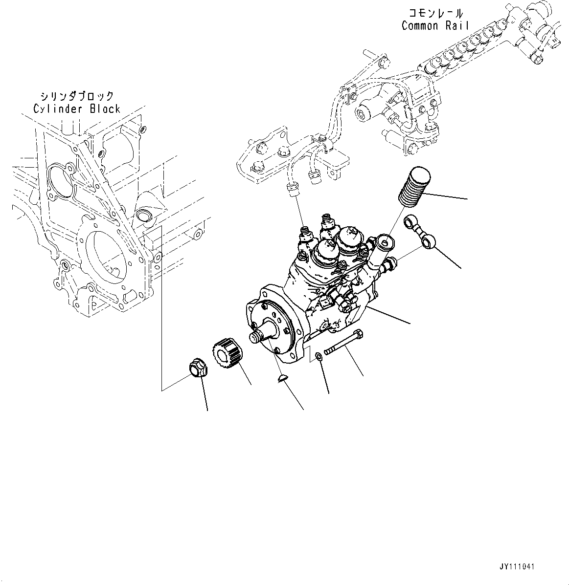 Komatsu parts book diagram for SAA6D140E-7 S/N 837398-UP (For GD955-7): FUEL SUPPLY PUMP, PUMP(#837398-)