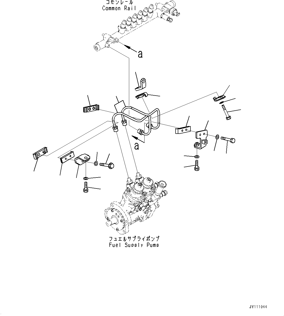 Komatsu parts book diagram for SAA6D140E-7 S/N 837398-UP (For GD955-7): FUEL SUPPLY PUMP, PIPING(#837398-)