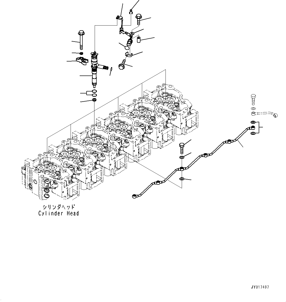Komatsu parts book diagram for SAA6D140E-7 S/N 837398-UP (For GD955-7): FUEL INJECTION NOZZLE, (#837398-)