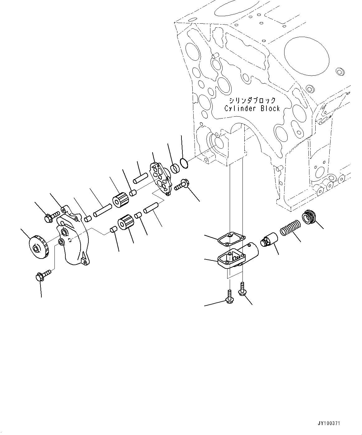 Komatsu parts book diagram for SAA12V140E-7 S/N 900006-UP (For PC2000-11R): ENGINE OIL PUMP, (#900125-)