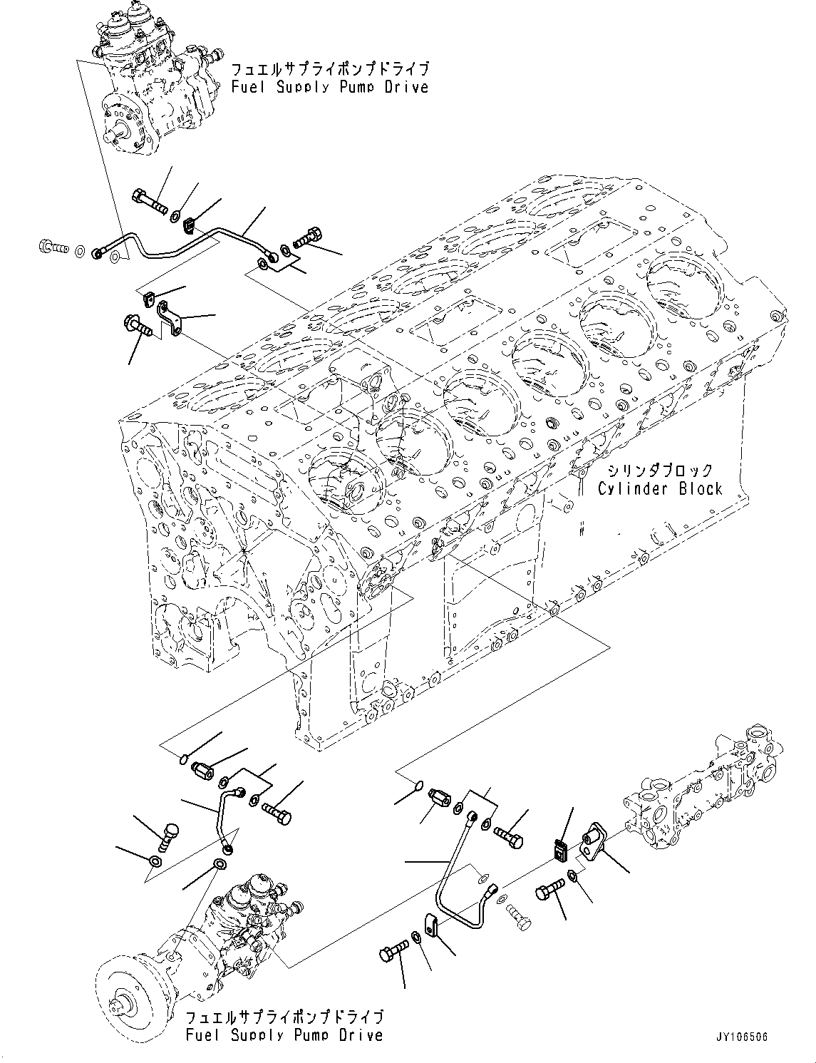 Komatsu parts book diagram for SAA12V140E-7 S/N 900006-UP (For PC2000-11R): FUEL SUPPLY PUMP LUBRICATOR, (#900125-)