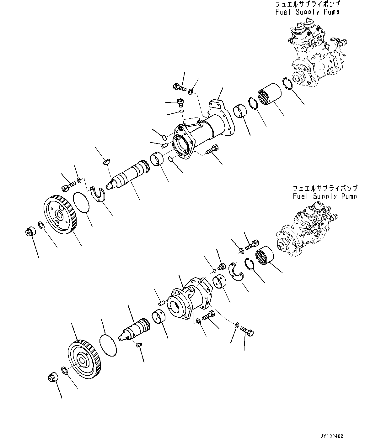 Komatsu parts book diagram for SAA12V140E-7 S/N 900006-UP (For PC2000-11R): FUEL SUPPLY PUMP DRIVE, (#900125-)