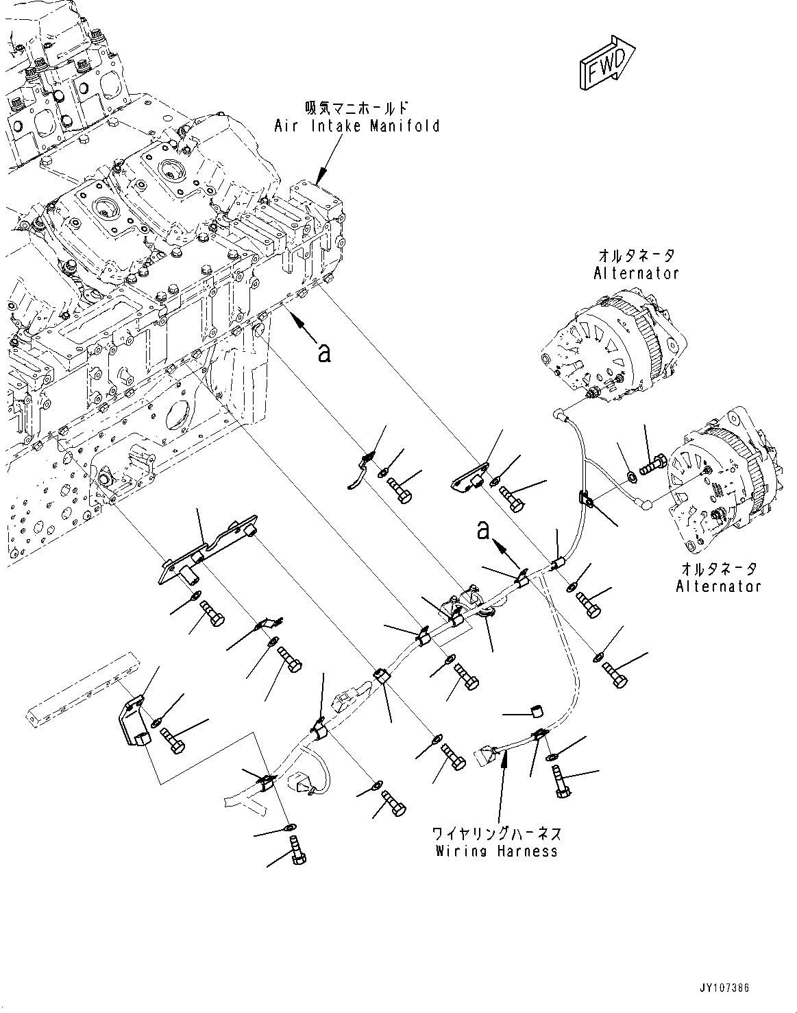 Komatsu parts book diagram for SAA12V140E-7 S/N 900006-UP (For PC2000-11R): WIRING HARNESS, MAIN WIRING HARNESS, R.H. (3/3)(#900125-)