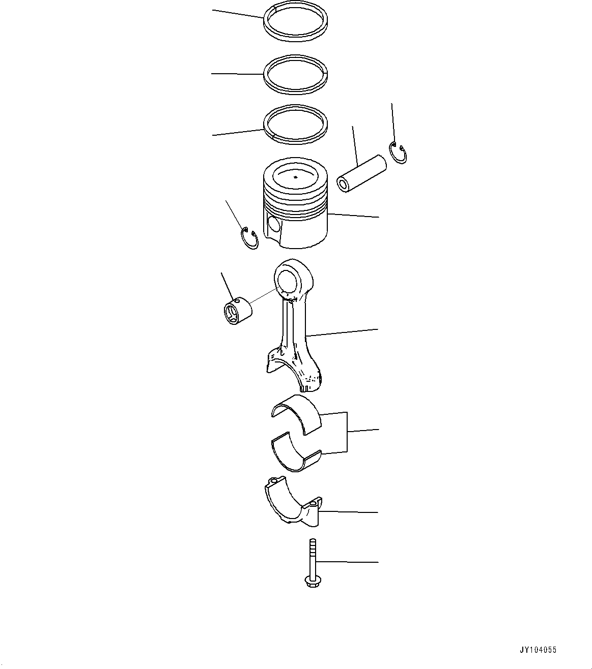Komatsu parts book diagram for SAA6D114E-3 S/N 26892960-UP (For PC300-8M2/PC350-8M2/PC350LC-8M2): PISTON AND CONNECTING ROD, (#26892960-)
