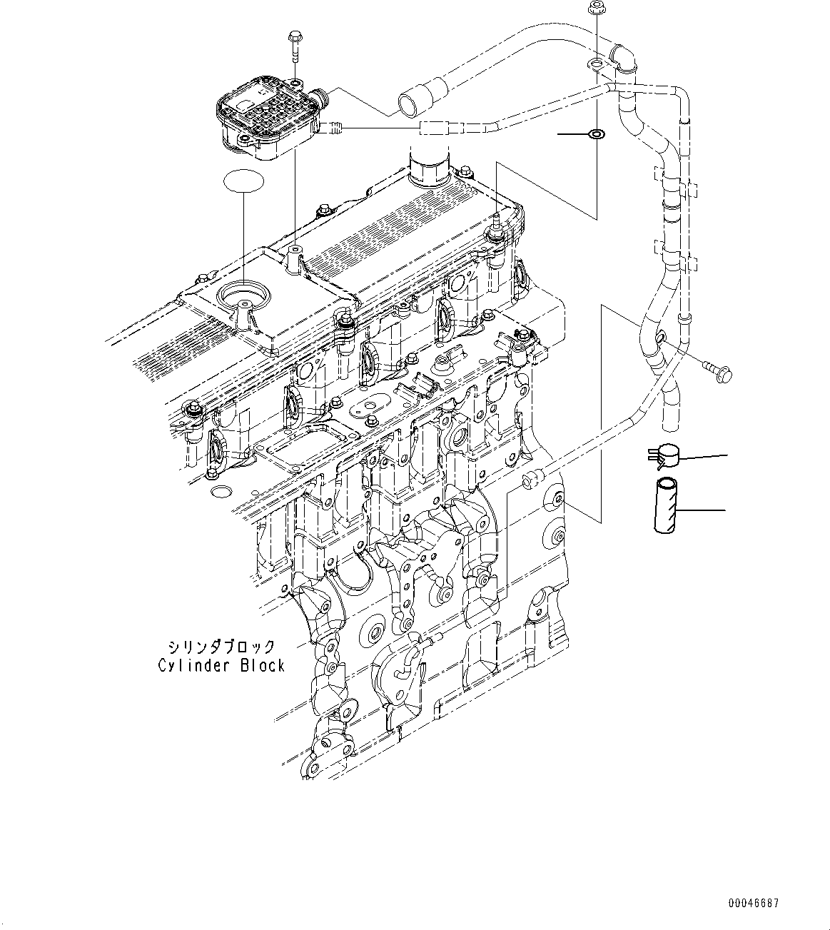 Komatsu parts book diagram for SAA6D114E-3 S/N 26892960-UP (For PC300-8M2/PC350-8M2/PC350LC-8M2): BREATHER HOSE, (#26892960-)