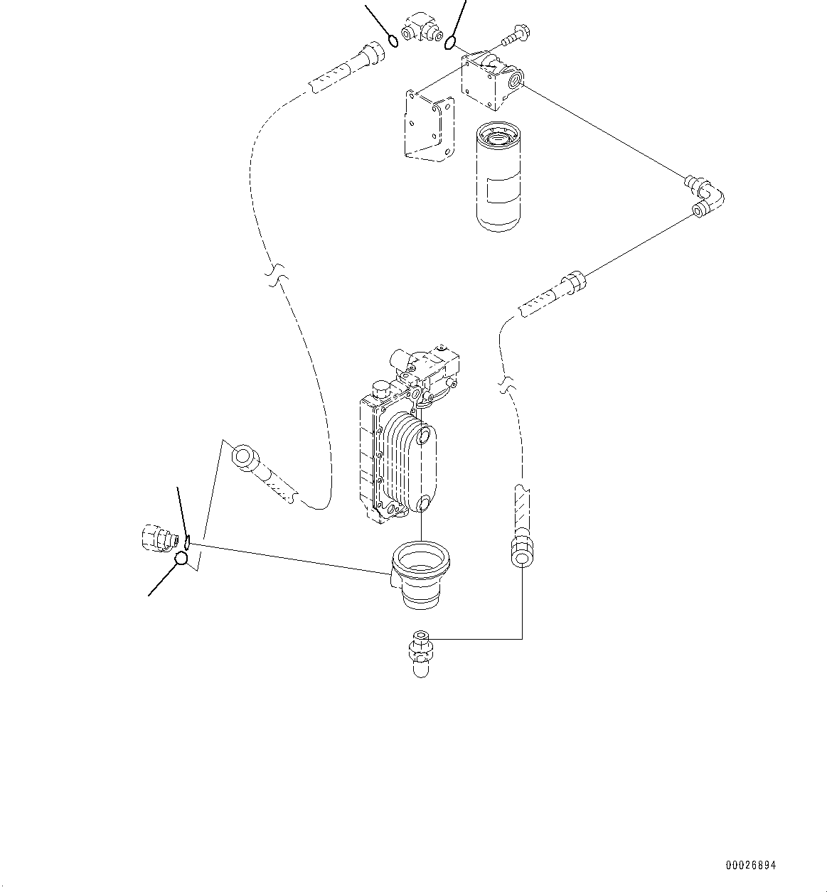 Komatsu parts book diagram for SAA6D114E-3 S/N 26892960-UP (For PC300-8M2/PC350-8M2/PC350LC-8M2): ENGINE OIL FILTER, O-RING(#26892960-)