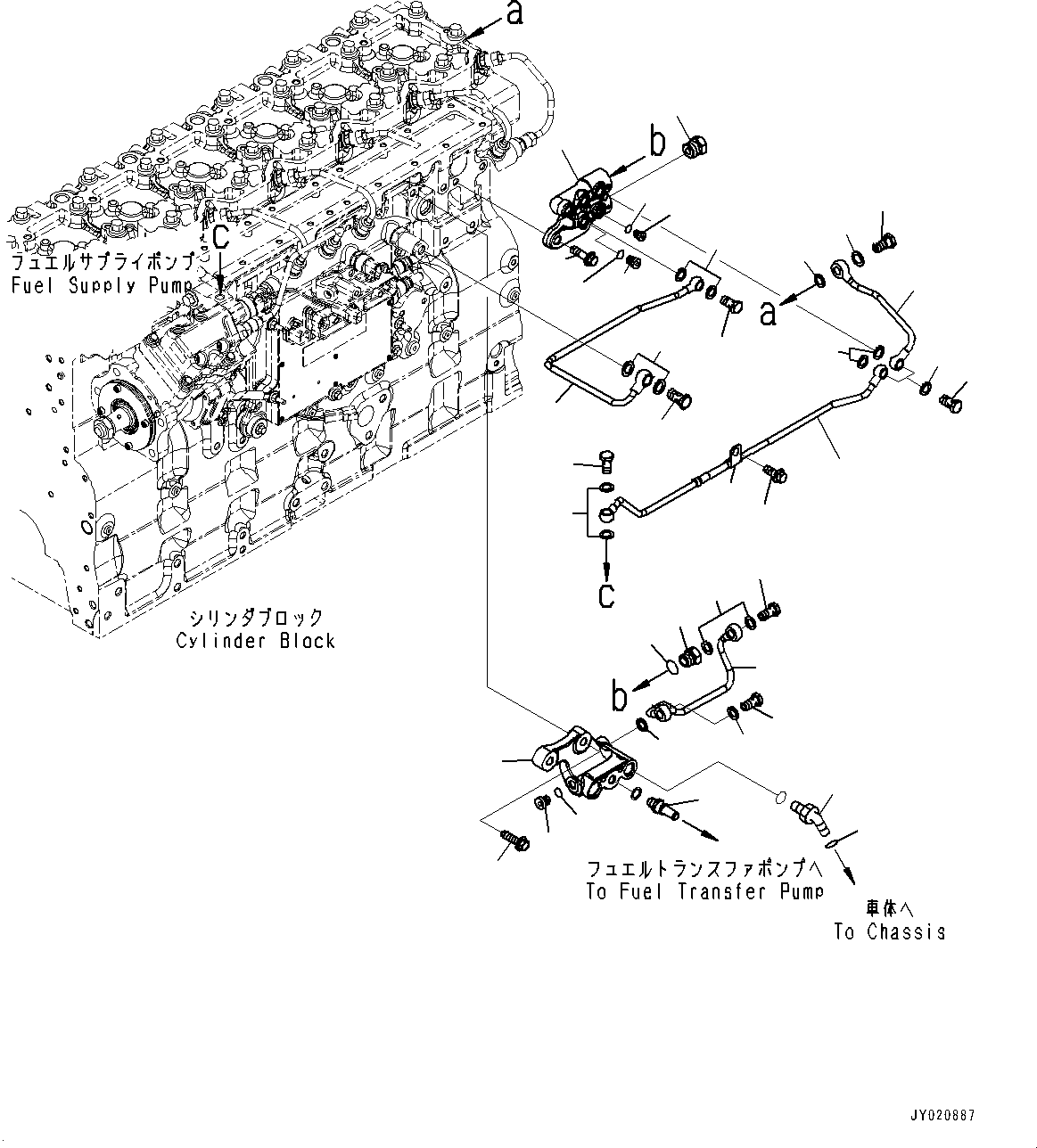 Komatsu parts book diagram for SAA6D114E-3 S/N 26892960-UP (For PC300-8M2/PC350-8M2/PC350LC-8M2): FUEL PIPING, (#26892960-)