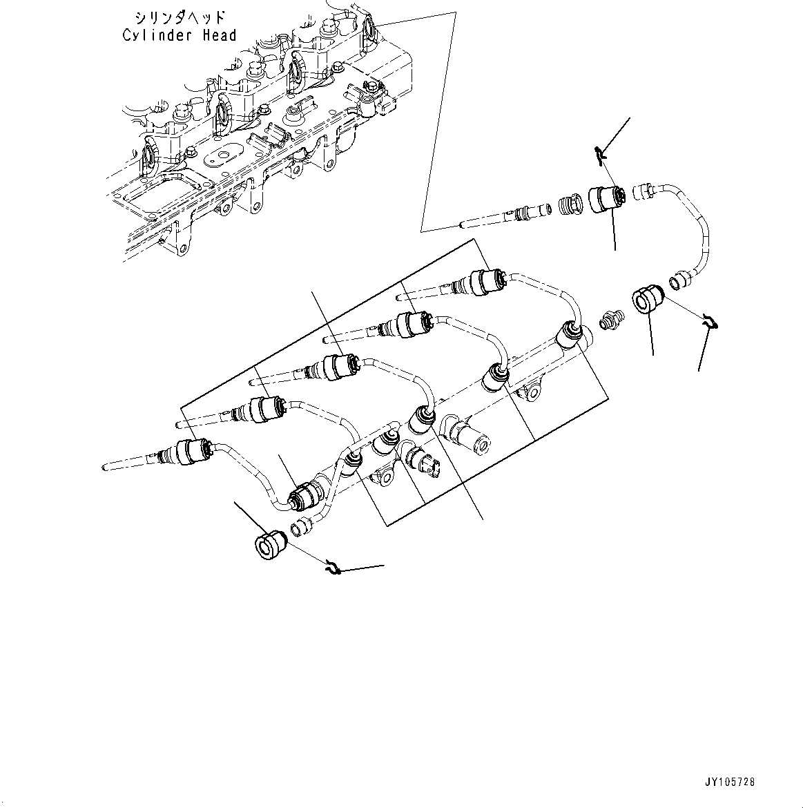 Komatsu parts book diagram for SAA6D114E-3 S/N 26892960-UP (For PC300-8M2/PC350-8M2/PC350LC-8M2): FUEL SYSTEM ACCESSORY, (#26892960-)
