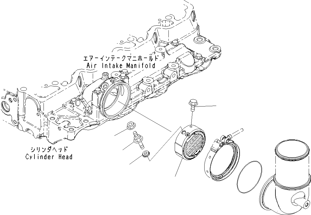 Komatsu parts book diagram for SAA4D107E-1 S/N 26527701-UP (For PC160LC-8): AIR INTAKE HEATER, (#26541103-)
