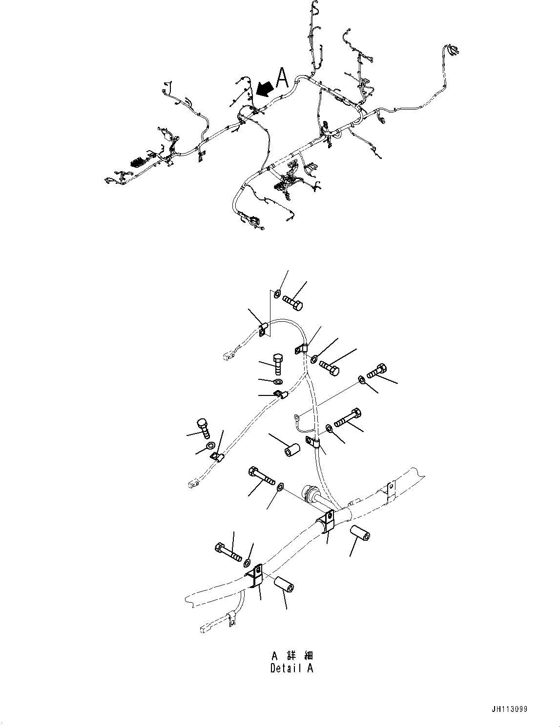 Excavators Komatsu / PC900LC-11 S/N 10001-UP(1002109c) / Electric Wiring Harness, Main Wiring Harness Clamp (13/15)(#10001-)(E002016 : E0200-001016)