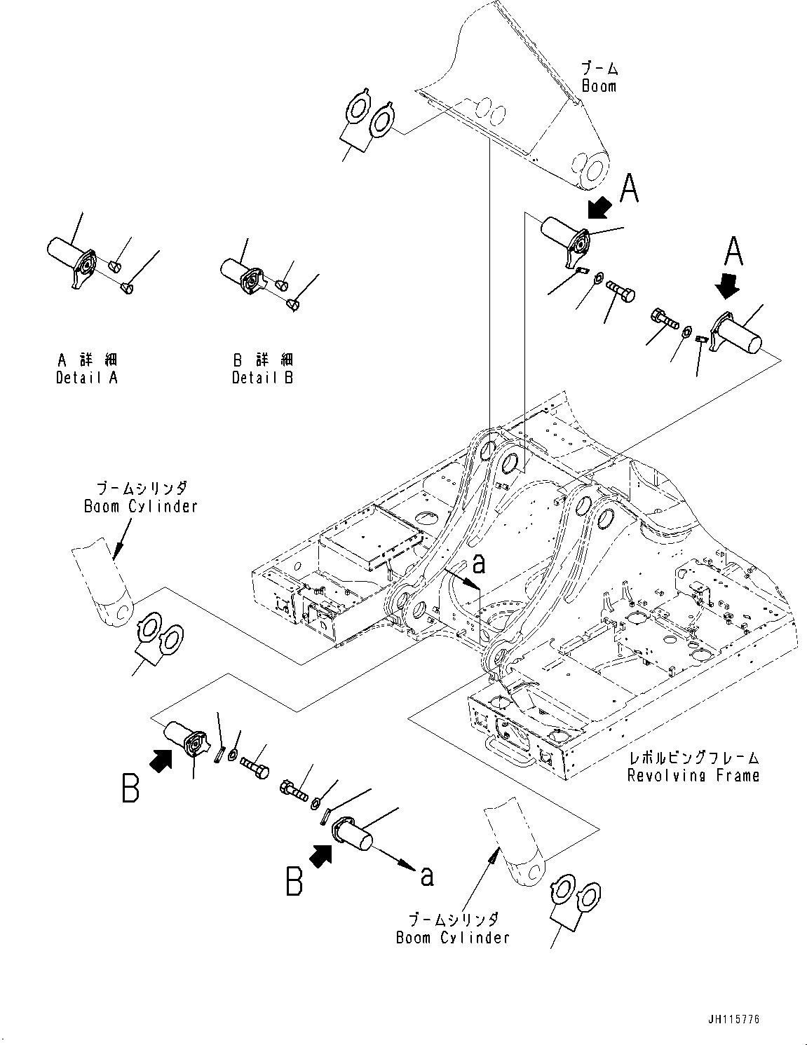Excavators Komatsu / PC900LC-11 S/N 10001-UP(1002109c) / Boom Foot Pin, (#10001-)(J002001 : J1310-001001)