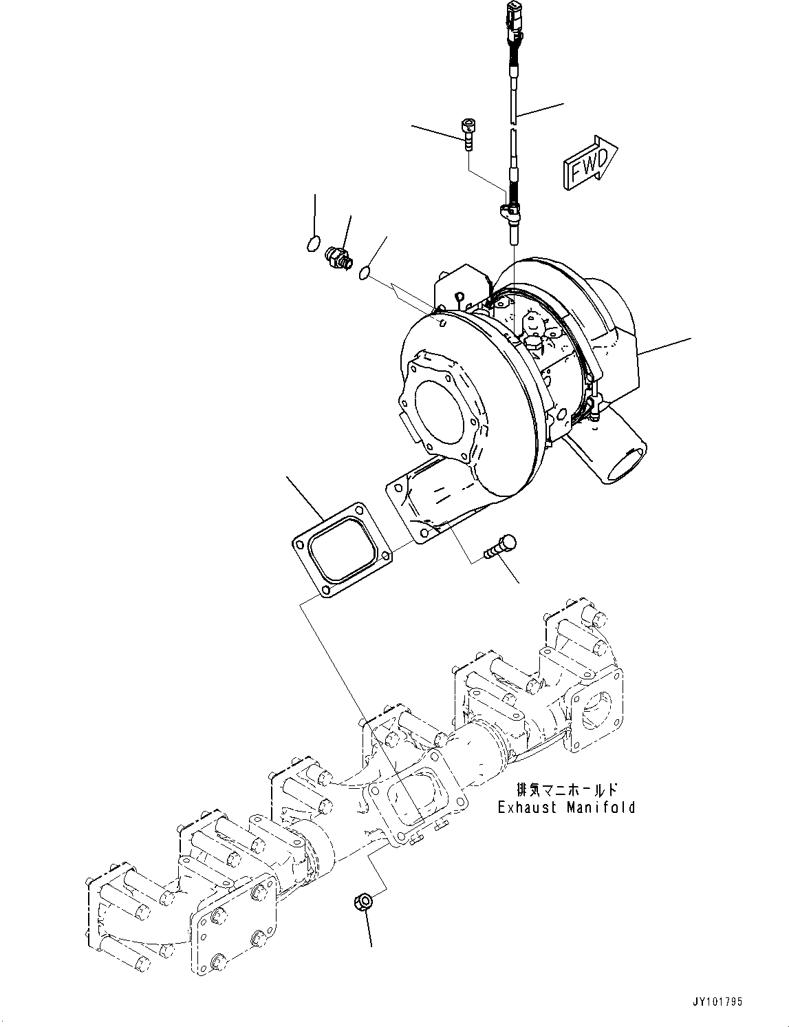 Komatsu parts book diagram for SAA6D140E-7 S/N 837072-UP (For PC900LC-11): VARIABLE GEOMETRY TURBOCHARGER (VGT), MOUNTING(#837072-)