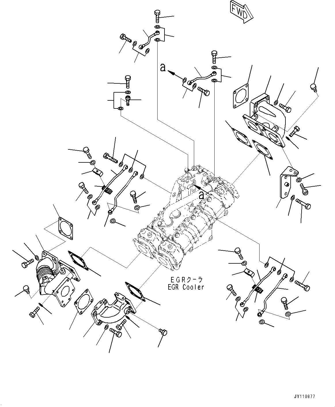 Komatsu parts book diagram for SAA6D140E-7 S/N 837072-UP (For PC900LC-11): EXHAUST GAS RE-CIRCULATION (EGR) VALVE, EGR COOLER PIPING AND AIR VENT(#837072-)