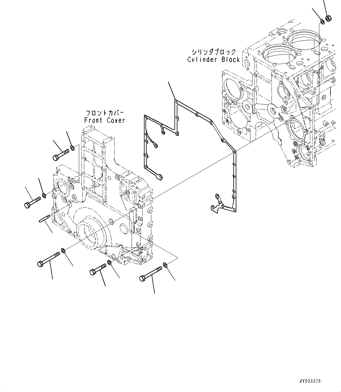 Komatsu parts book diagram for SAA6D140E-7 S/N 837072-UP (For PC900LC-11): FRONT COVER ACCESSORY, (#837072-)