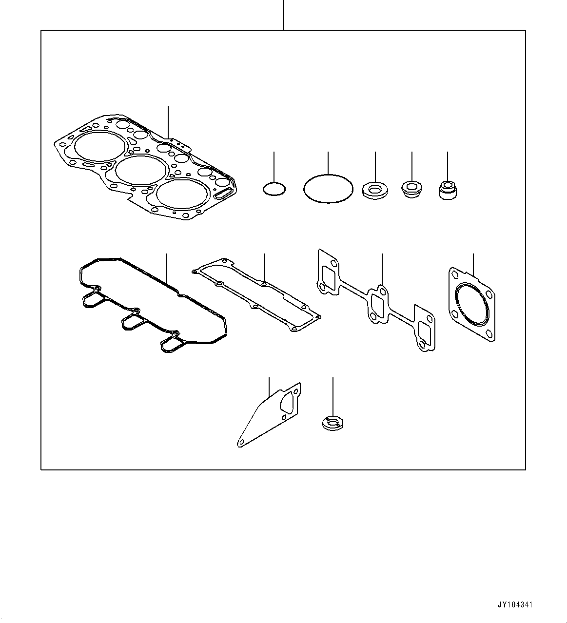 Engines Komatsu / 3D76E-6 S/N 14514-UP (For PC25MR-5)(1002159c) / Engine, Gasket Kit(#14514-)(A017001 : A0100-018001)