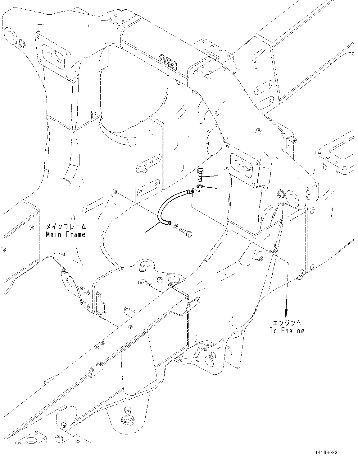 Komatsu parts book diagram for HD605-10 S/N 60001-UP: ENGINE RELATED PARTS, ENGINE GROUND CABLE(#60001-)